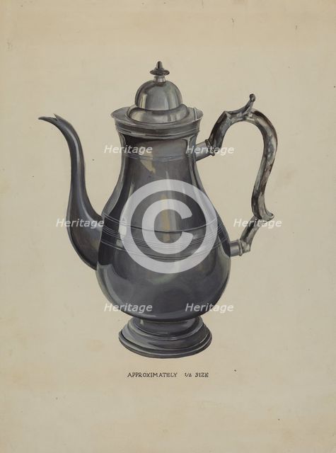 Coffee Pot, c. 1936. Creator: Roberta Elvis.
