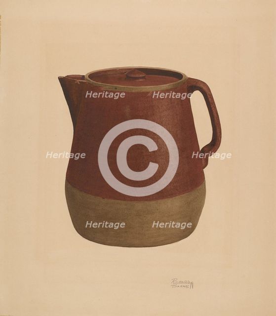 Coffee Pot, c. 1938. Creator: Richard Barnett.