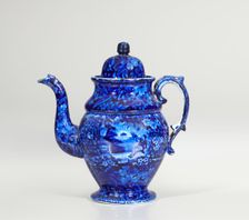 Coffeepot: Lafayette At Franklin's Tomb, 1825-1840. Creator: Enoch Wood & Sons