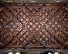 Coffered ceiling of the lost steps room on the first floor of the Güell Palace, 1886-1890, design…