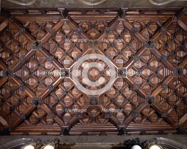 Coffered ceiling of the lost steps room on the first floor of the Güell Palace, 1886-1890, design…
