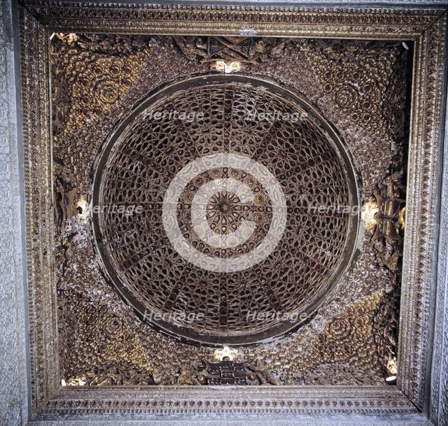Coffered wooden dome of the House of Pilate in Seville.