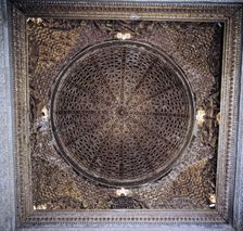 Coffered wooden dome of the House of Pilate in Seville