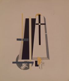 Coffin-makers. Figurine for the opera Victory over the sun by A. Kruchenykh, 1920-1921. Artist: Lissitzky, El (1890-1941)