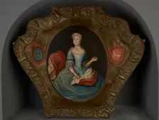 Coffin Portrait of a Lady of Krzywda and Boncza Coats of Arms, around the mid-18th century. Creator: Unknown