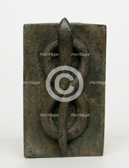 Coffin with Coiled Snake (Atum) on the Top, Egypt, Late Period-Ptolemaic Period (664-30 BCE). Creator: Unknown.