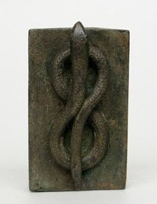 Coffin with Coiled Snake (Atum) on the Top, Egypt, Late Period-Ptolemaic Period (664-30 BCE). Creator: Unknown