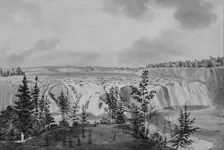 Cohoes Falls on Mohawk River, New York, . Creator: John Rubens Smith