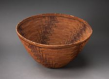 Coiled Storage Basket with Serrated-line Design, 1880/90. Creator: Unknown