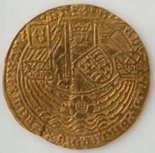 Coin with Rose Noble and Edward IV, British, 1464-1470. Creator: Unknown