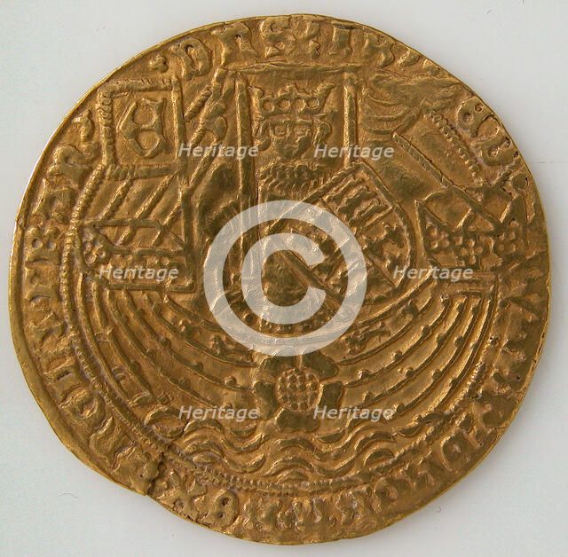 Coin with Rose Noble and Edward IV, British, 1464-1470. Creator: Unknown.