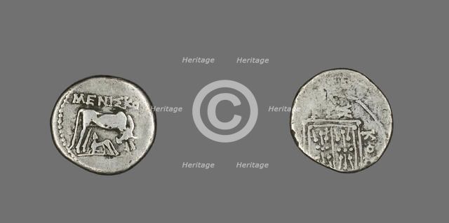 Coin Depicting Cow Suckling Calf, 229-100 BCE. Creator: Unknown.