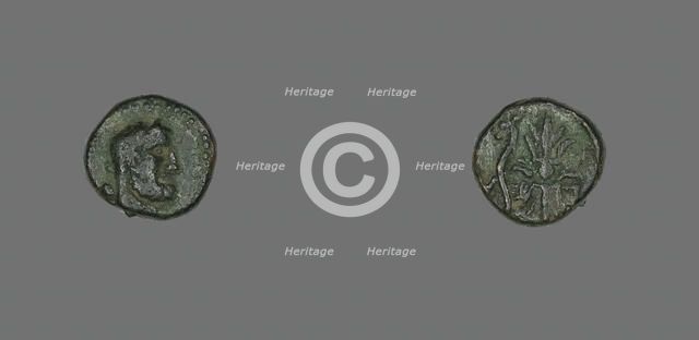 Coin Depicting a Bearded Head, about 300-67 BCE. Creator: Unknown.