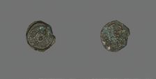 Coin Depicting a Double Cornucopia, Hasmonaean Dynasty (135-76 BCE)..., (103-76 BCE). Creator: Unknown