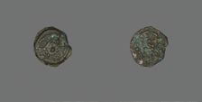 Coin Depicting a Double Cornucopia, Hasmonaean Dynasty (135-76 BCE)..., (103-76 BCE). Creator: Unknown