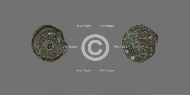Coin Depicting a Double Cornucopia, Hasmonaean Dynasty (135-76 BCE)..., (103-76 BCE). Creator: Unknown.