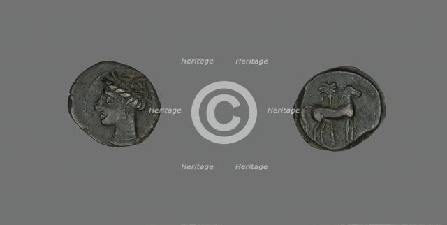 Coin Depicting a Horse and Palm Tree, 3rd century BCE. Creator: Unknown.