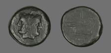 Coin Depicting a Janiform head, 211-208 BCE. Creator: Unknown