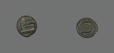 Coin Depicting a Ship's Prow, after 307-243 BCE. Creator: Unknown