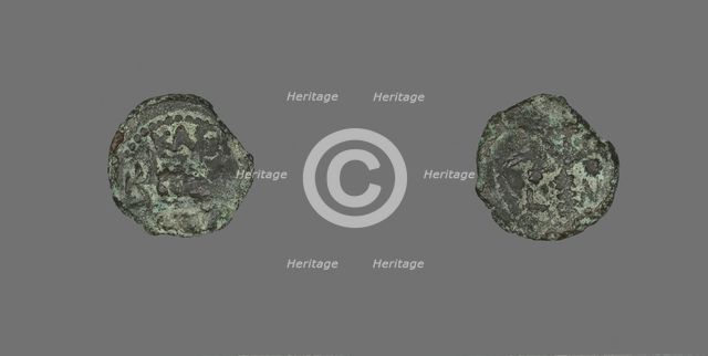 Coin Depicting a Stalk of Grain, Procurator M. Ambibulus (reign of Augustus) 9-10 or 10-11 CE. Creator: Unknown.