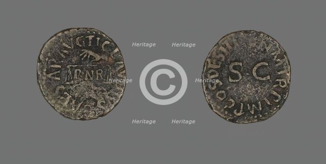 Coin Depicting Hand with Scales, 41-54. Creator: Unknown.