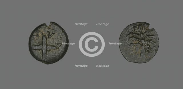 Coin Depicting Shields and Spears, 54 CE, Procurator: Antonius Felix (reign of Claudius). Creator: Unknown.