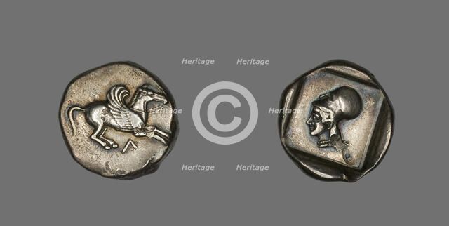 Coin Depicting Pegasus, about 500-450 BCE. Creator: Unknown.