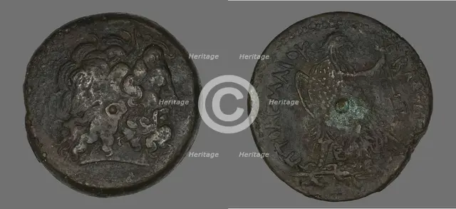 Coin Depicting the God Zeus, 222-204 BCE, issued by Ptolomy IV (?). Creator: Unknown.