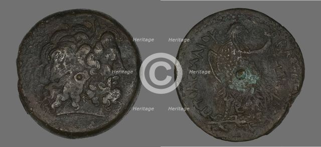 Coin Depicting the God Zeus, 222-204 BCE, issued by Ptolomy IV (?). Creator: Unknown.