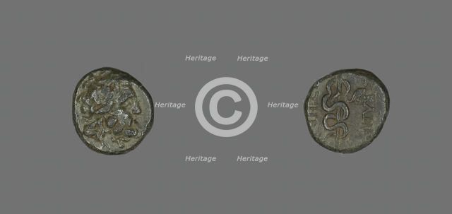 Coin Depicting the God Asklepios, about 200-133 BCE. Creator: Unknown.