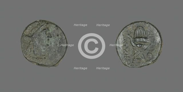 Coin Depicting the God Apollo, (75-50 BC ?). Creator: Unknown.