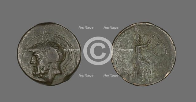 Coin Depicting the God Mars, about 282-203 BCE. Creator: Unknown.