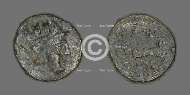 Coin Depicting the Goddess Kybele, 2nd-1st century BCE. Creator: Unknown.