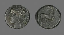Coin Depicting the Goddess Persephone (?), about 241-146 BCE. Creator: Unknown