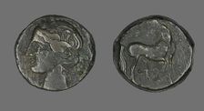 Coin Depicting the Goddess Persephone (?), about 241-146 BCE. Creator: Unknown