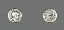 Coin Depicting the Goddess Roma, 77 BCE. Creator: Unknown