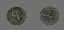 Coin Depicting the Hero Herakles, 336-323 BCE. Creator: Unknown
