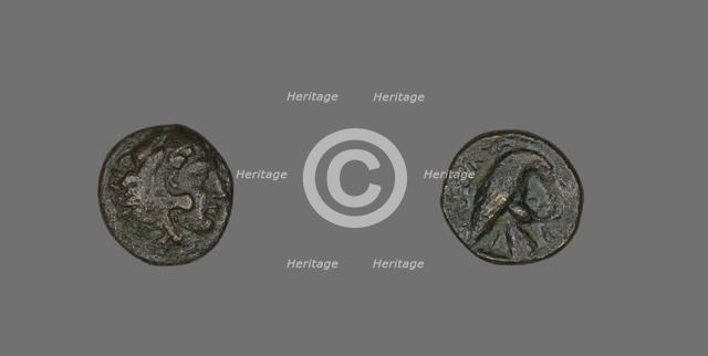 Coin Depicting the Hero Herakles, 381-369 BCE, issued by Amyntas III. Creator: Unknown.