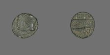 Coin Depicting the Hero Herakles, 4th century BCE and later. Creator: Unknown