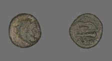 Coin Depicting the Hero Herakles, about 280 BCE. Creator: Unknown