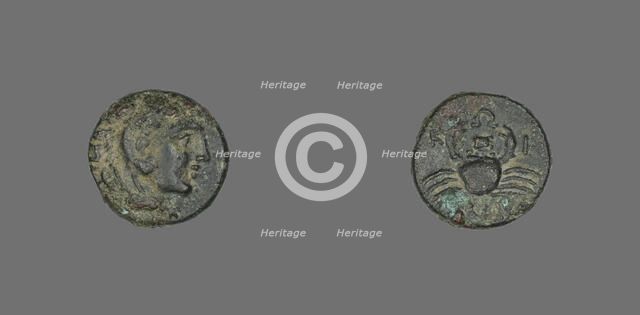 Coin Depicting the Hero Herakles, late 4th century BCE. Creator: Unknown.