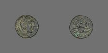 Coin Depicting the Hero Herakles, late 4th century BCE. Creator: Unknown