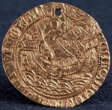 Coin (Korabelnik) of Tsar Ivan III (Reverse: Ruler on his ship), 1471-1490
