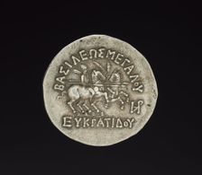 Coin of Eukratides I, 170-145 BC. Creator: Unknown