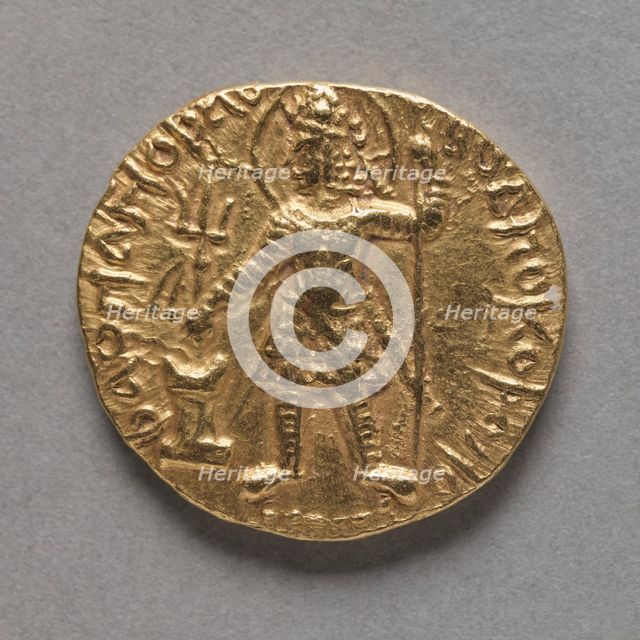 Coin of Kushan King Vasudeva I (obverse), c. AD 142/145-174/177. Creator: Unknown.