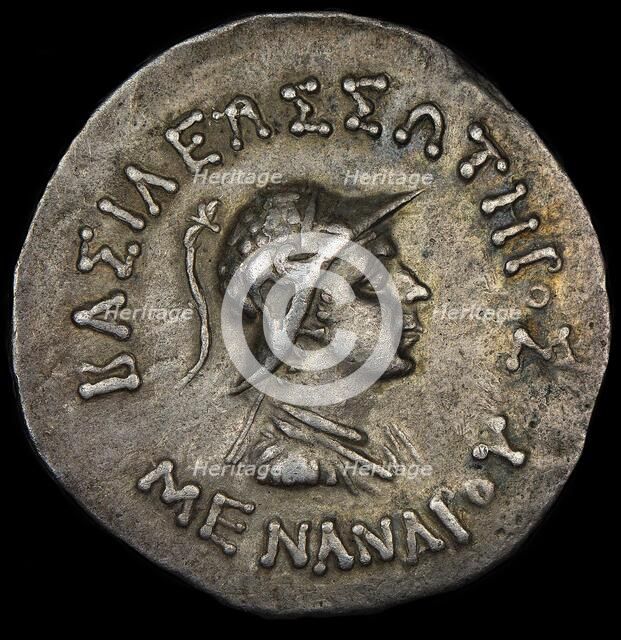 Coin of Menander I, ca 160-130 BC. Creator: Numismatic, Ancient Coins  .