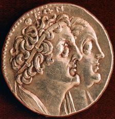 Coin of Ptolemy I and Berenice I, Ptolemaic kingdom of Egypt, 3rd century BC