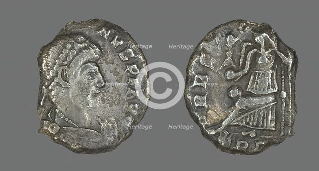 Coin Portraying an Emperor, late 4th century. Creator: Unknown.