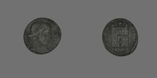 Coin Portraying Emperor Constantine, 272-337, probably 327-329. Creator: Unknown