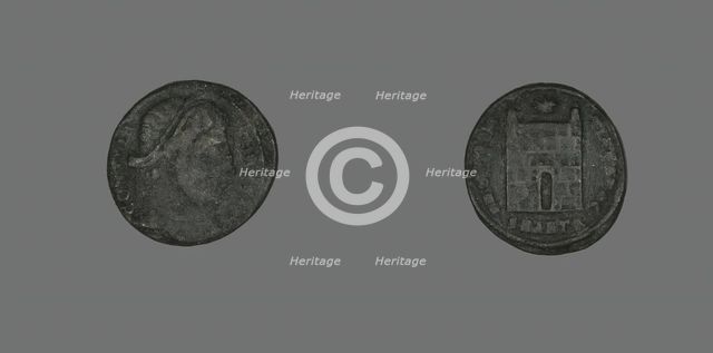 Coin Portraying Emperor Constantine, 272-337, probably 327-329. Creator: Unknown.